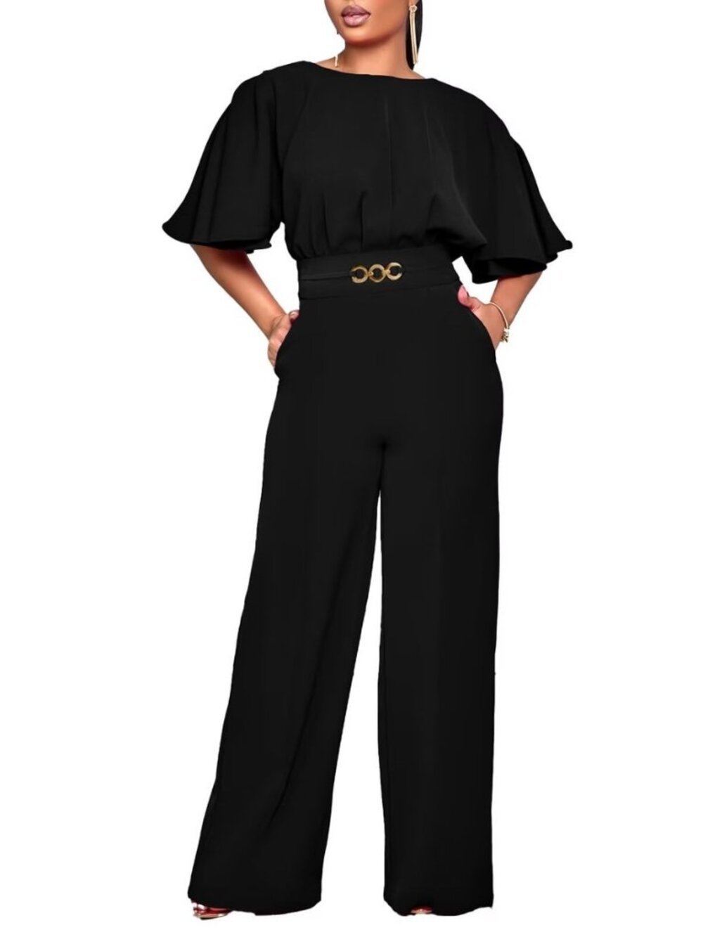 Elegant Jumpsuits for Women Dressy Plus Size Rompers with Pockets